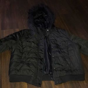 Black cropped winter coat